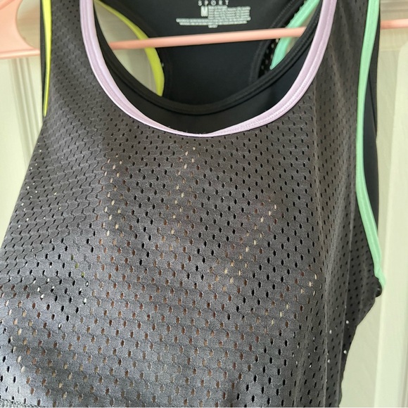 Fila Sport Tank Top with Sports Bra Active Wear TruDry Black size M - Picture 3 of 9